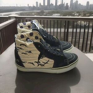 2006 Vans SK8-Hi LX Loomstate Birds Black White Canvas Leather Size 9.5